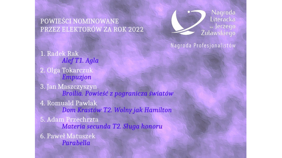 Nominacje do Nagrody im. Jerzego Żuławskiego 2023